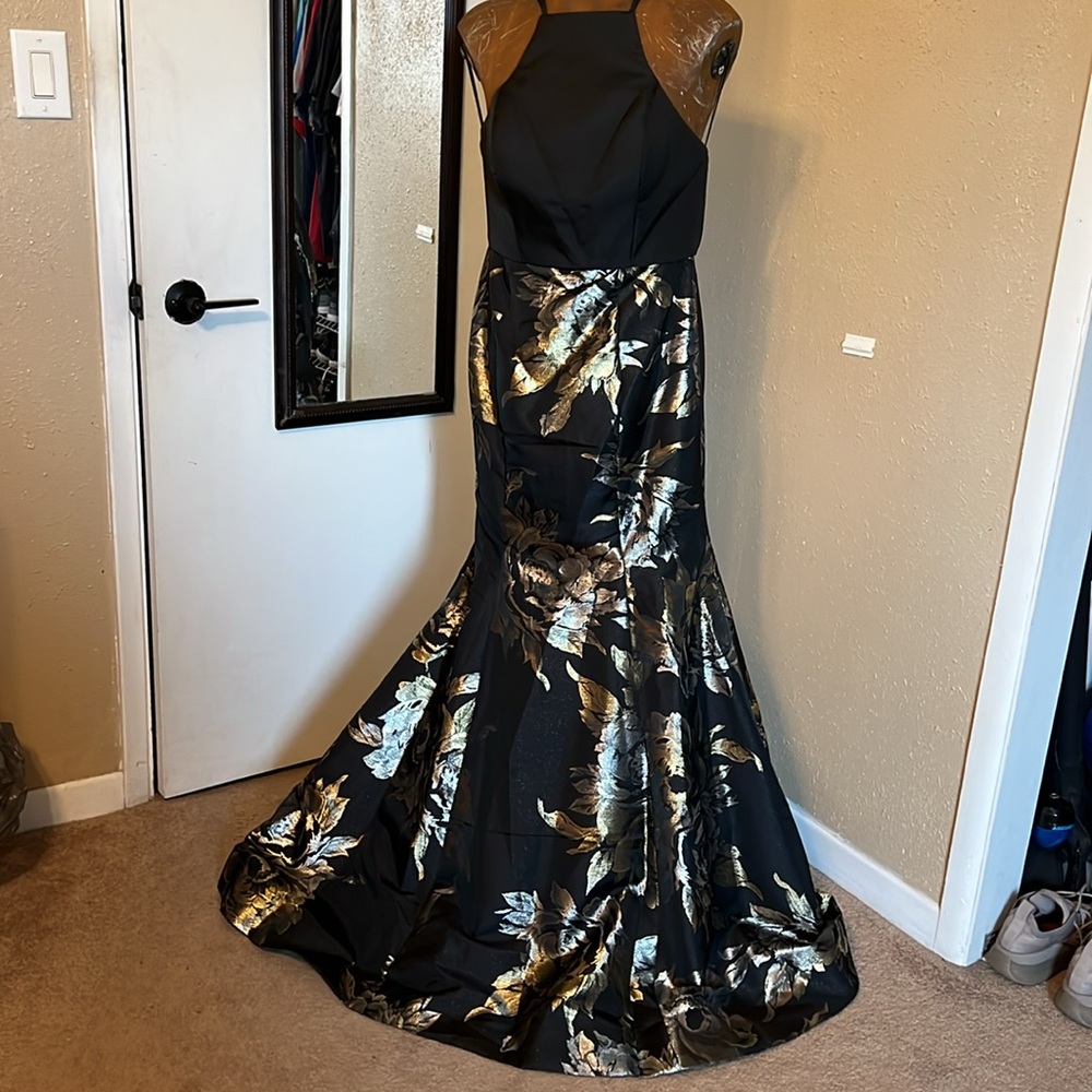 Two Piece Gold and Black Gown